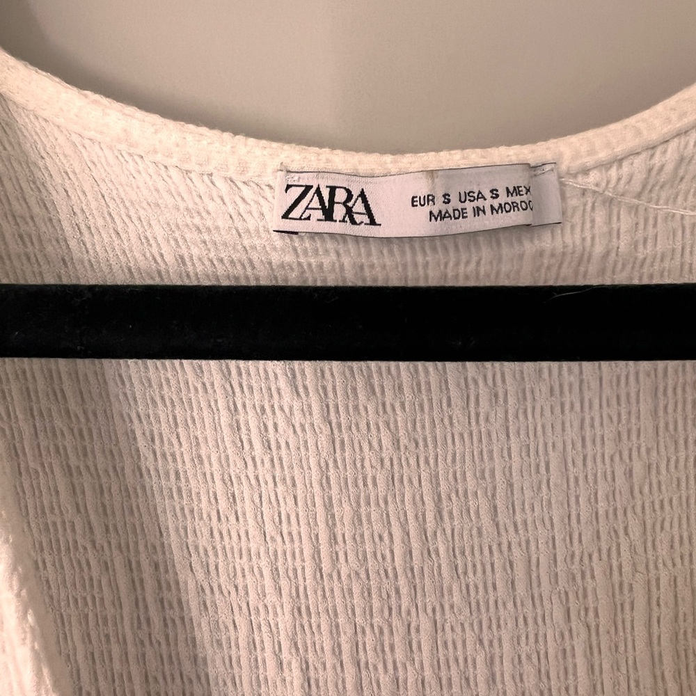 Zara White Wrap Crop Top - Picture 3 of 4